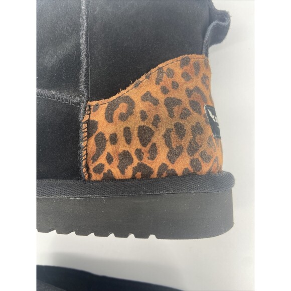 UGG Kookaburra Koola Sz 7 Short Pull On Winter Boot Black Brown Ankle Bootie - Picture 6 of 12